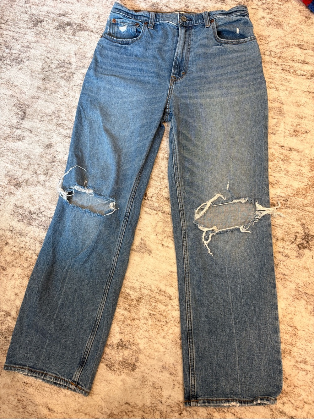 Abercrombie & Fitch Light Blue Ankle Straight Jeans